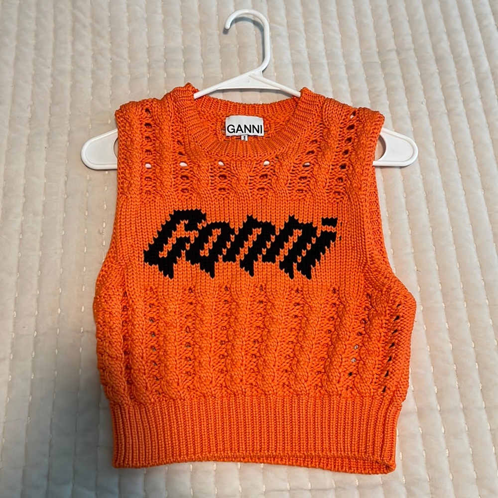 GANNI Orange Cropped Vest